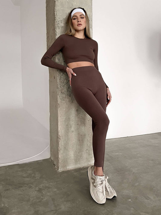CONJUNTO ACTIVEWEAR CAFÉ XS/S •/ ɴᴇᴡ - Boémista Store