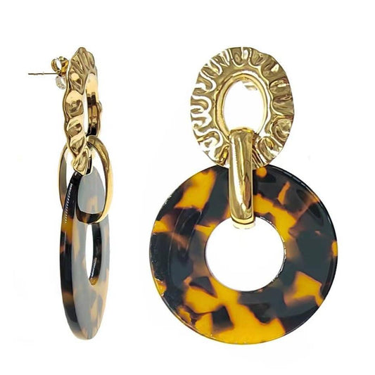 Boémista Store - BRINCOS PENDENTE REDONDOS LEOPARDO - - #tag1# - #tag2#