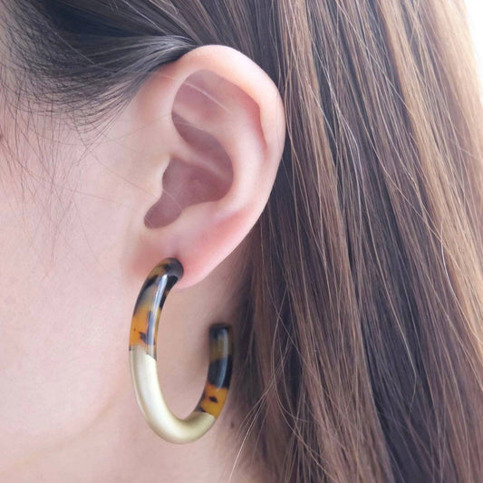 Boémista Store - ARGOLAS EM RESINA LEOPARDO/OURO -  - #tag1# - #tag2#