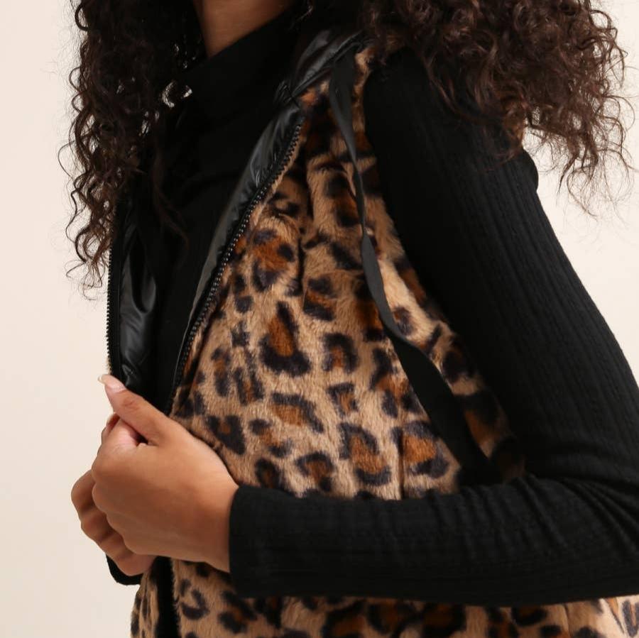 Boémista Store - COLETE LEOPARDO REVERSÍVEL COM CAPUZ -  - #tag1# - #tag2#