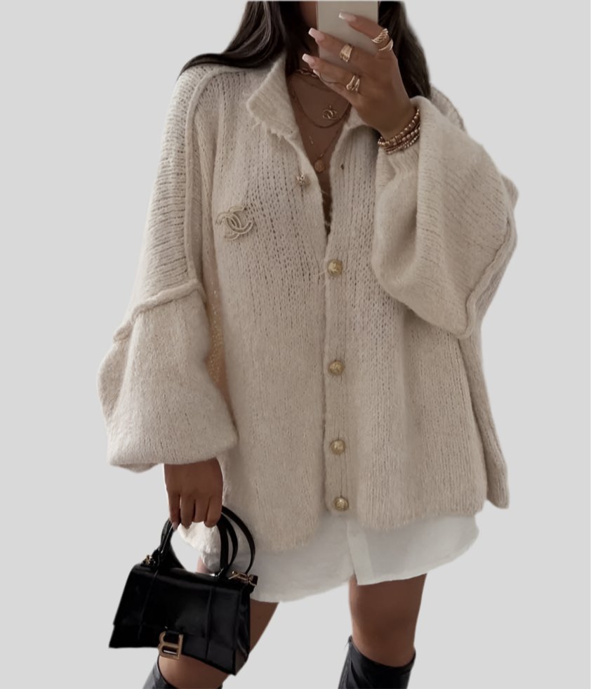Boémista Store - Casaco de lã Oversize com botões dourados -  - #tag1# - #tag2#