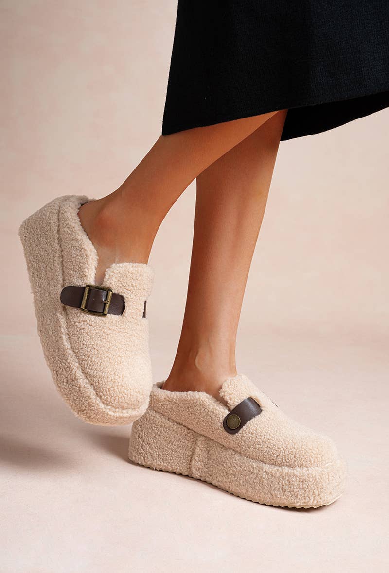 Boémista Store - Mules plataforma com fivela efeito ovelha -  - #tag1# - #tag2#