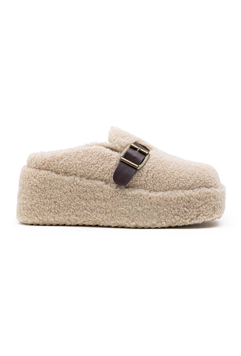 Boémista Store - Mules plataforma com fivela efeito ovelha -  - #tag1# - #tag2#