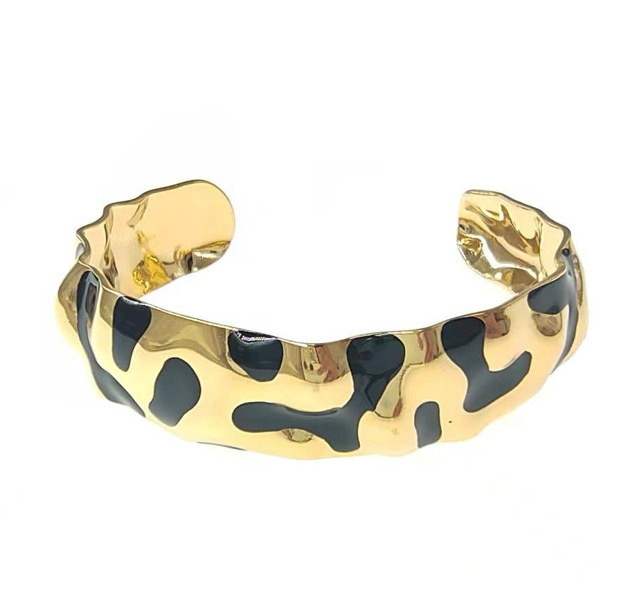 Boémista Store - Pulseira Zina em aço inoxidável com efeito leopardo -  - #tag1# - #tag2#
