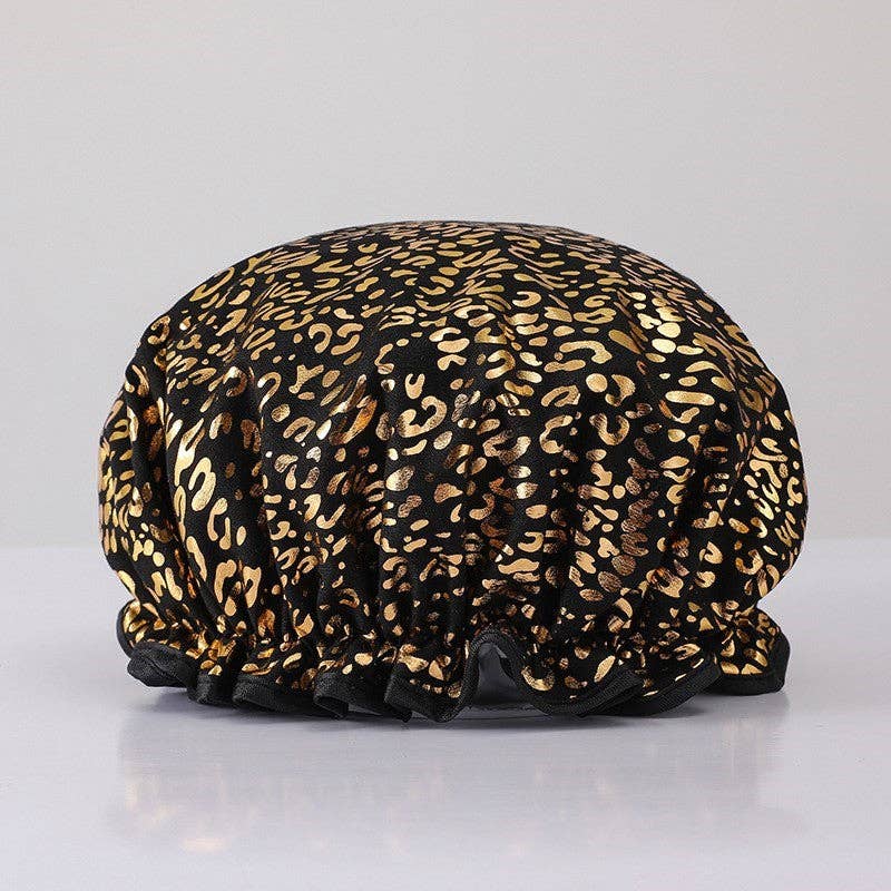 Boémista Store - Touca de cabelo Leopard ouro/preto -  - #tag1# - #tag2#